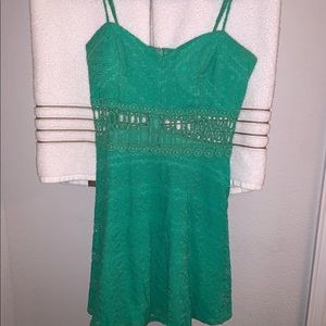 Lace dress with mid see through detail